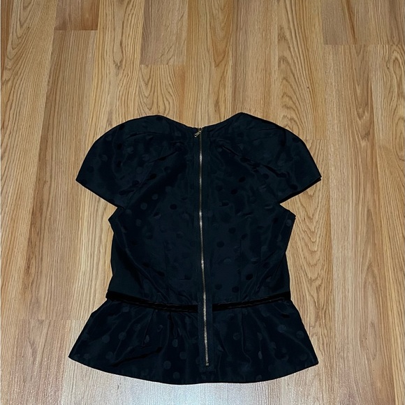 MARC BY MARC JACOBS Woman’s Black polka dot peplum top blouse - Picture 2 of 16